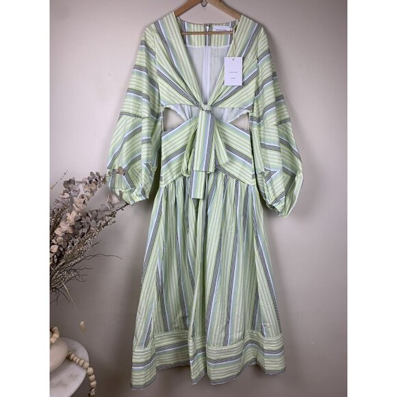 NWT! SIGNIFICANT OTHER Nola Maxi Dress in Avocado Stripe Size 6 - Picture 9 of 16
